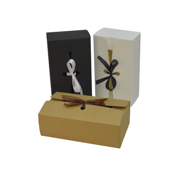 

10pcs Christmas Gift Box Paper Box Packaging Kraft Paper Box For Gift Packing Wedding Gift Packing Box Gift Paper-Boxes Ribbon