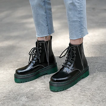 

Women Ankle Boots Autumn Winter Chunky Heels Night Club Shoes Woman cow leather Comfortable Short Boots Plus Size 41 42