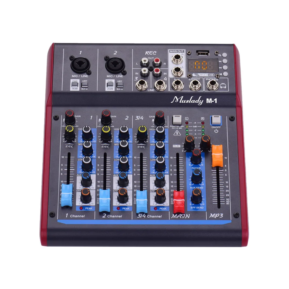 Muslady M 1 4 канальный цифровой смеситель микшерный пульт с реверберации эффекты BT