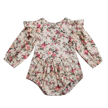 

Flower Infant Toddler Baby Girl Romper Vintage Long Sleeve Neborn Girl Romper Jumpsuit Spring Autumn Baby Girl Clothing D15