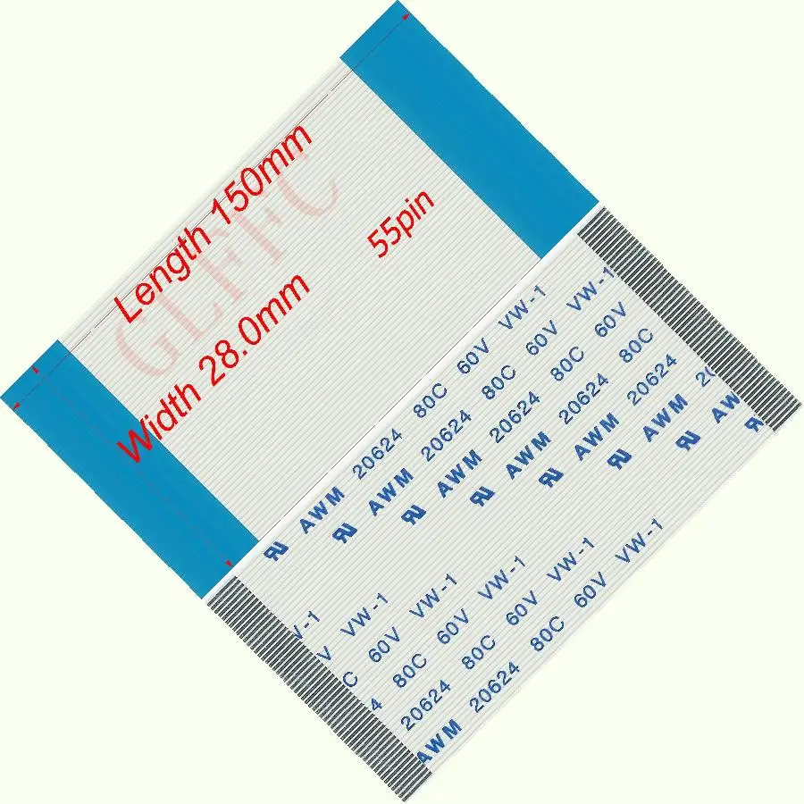 55pin 0,5 Шаг 120 мм-15000 мм a-тип Гибкий плоский кабель FFC awm 20624 ROHS для ttl lcd DVD Компьютера - Цвет: 150