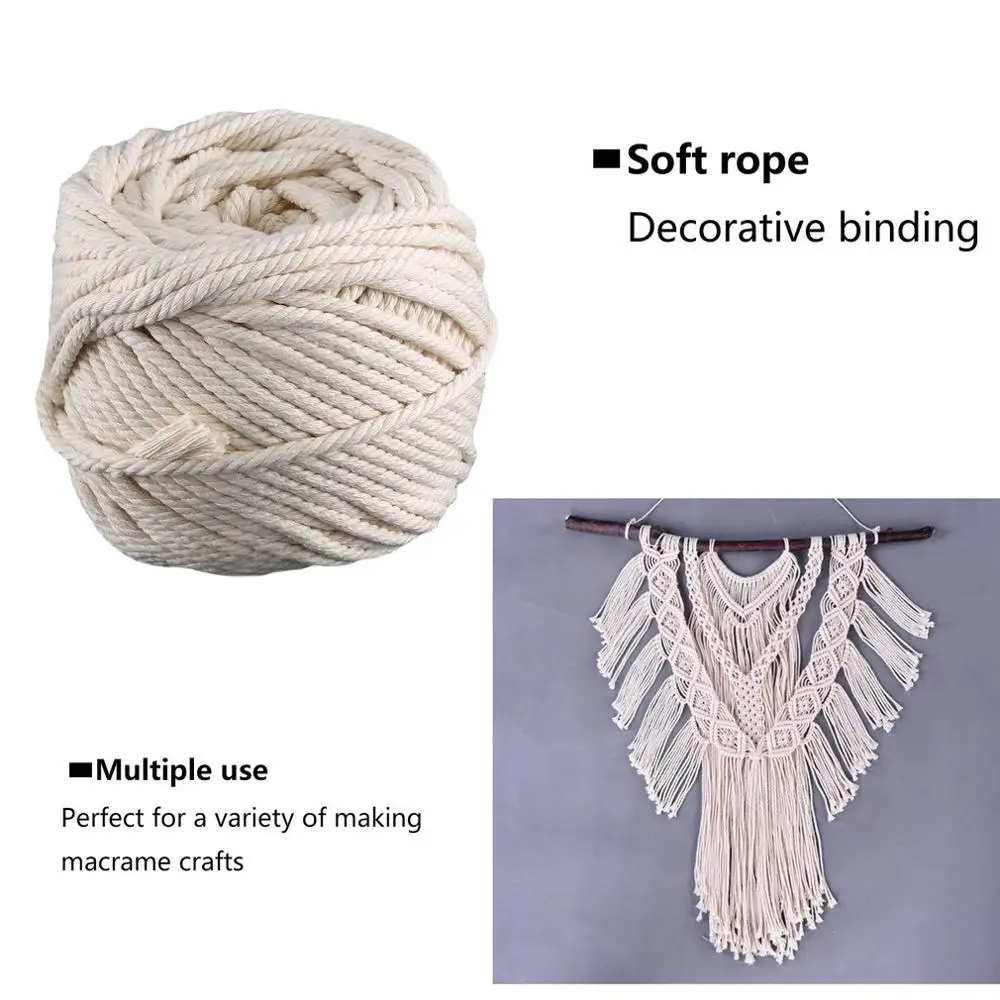 Cotton Rope Binding Rope Diy Handmade Tapestry Braided Rope Beam Drawstring Natural Strength
