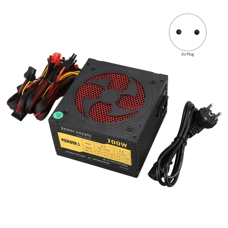500 Вт тихий с вентилятором ATX 12V 4/8 Pin PC блок питания модульный SLI освещенный
