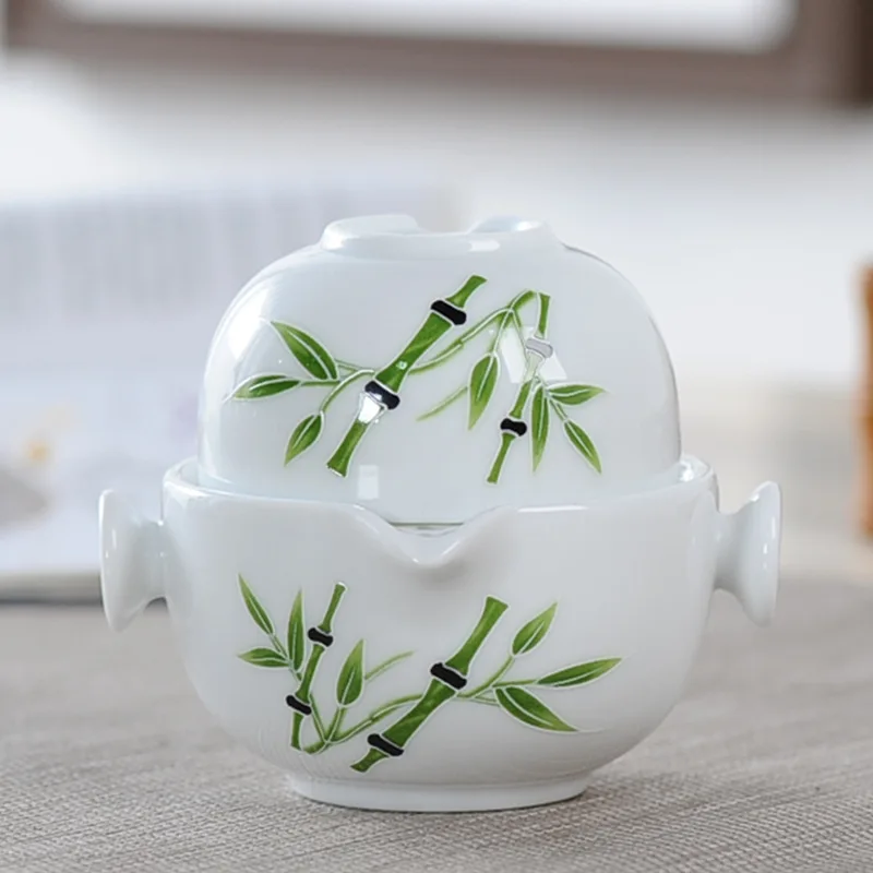 Керамический чайный набор включает 1 кастрюлю 1 чашку, высококачественный элегантный и легкий gaiwan, красивый и легкий чайник, чайный набор кунг-фу - Цвет: 14