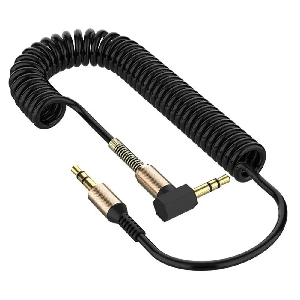 

3.5 Spring Recording Line 3.5mm Audio Elbow Recording Cable Male To Male Telescopic Car Audio Line Video Cable