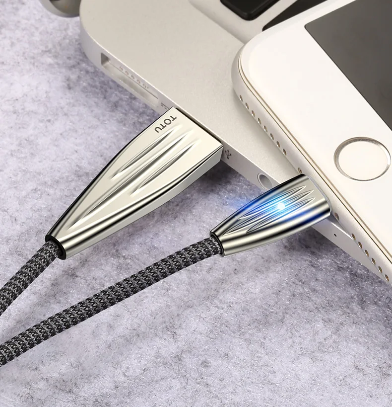 TOTU Zinc Alloy Nylon Braided 1200mm & 1800mm 2pcs Fast Charging Cables, data cable for 8PIN