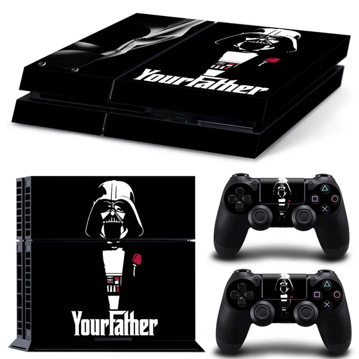 Disney Star Wars Darth Vader Sticker Cover Wrap Protector Skin For PlayStation 4 Console & 2PCS Controller Skin Decal For PS4 