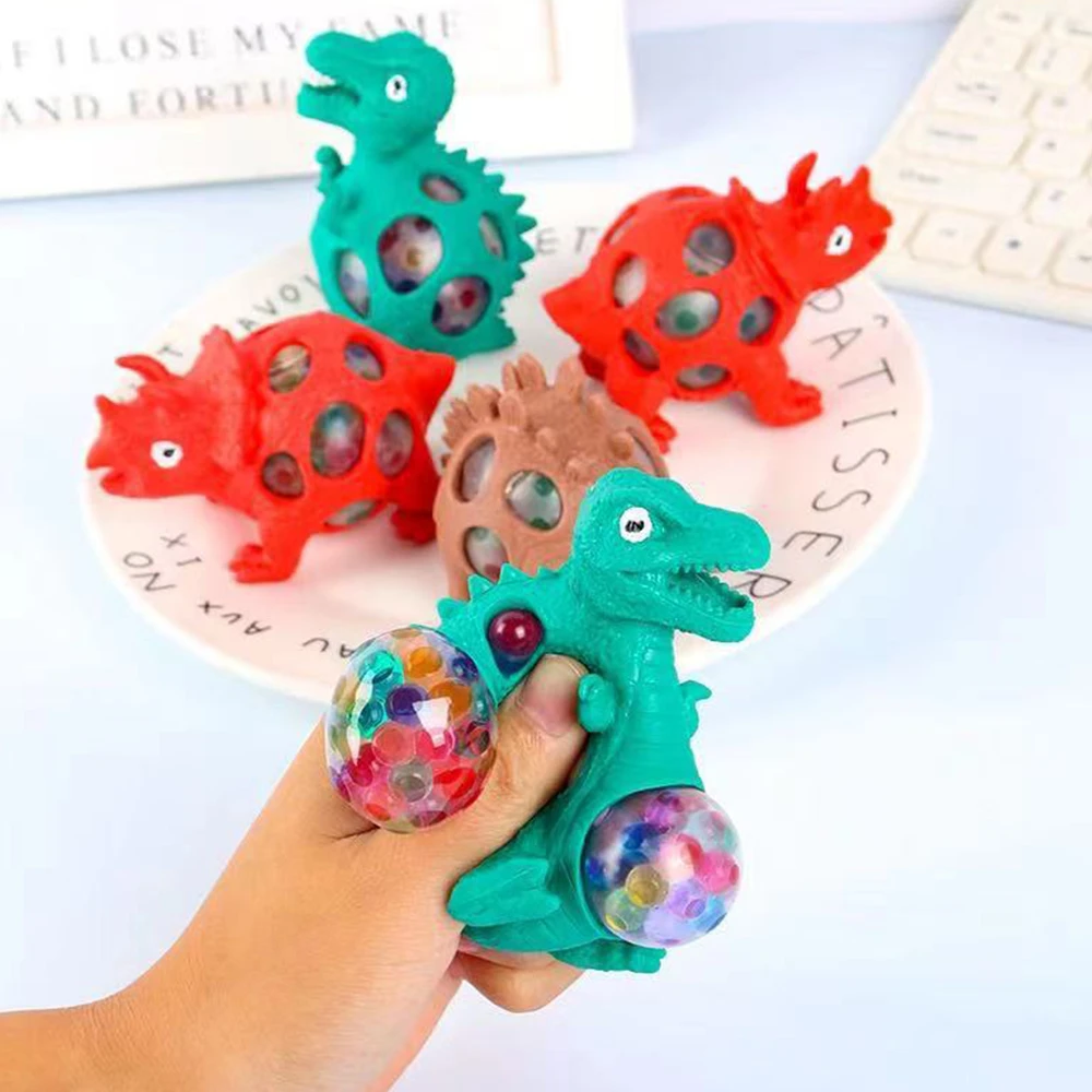 color changing nee dohs Funny  Dinosaur Vent Ball Tricky Toy Decompression Pinch Squeeze Grape Ball Antistress Fidget Toy Random Color For Baby Kid Gift pea pod fidget toy