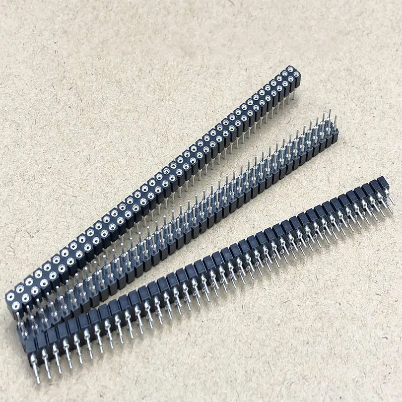 5 шт./лот 2x40 Pin двойное отверстие женский круглый штыревой разъем 2 54 мм полоса 2*40p