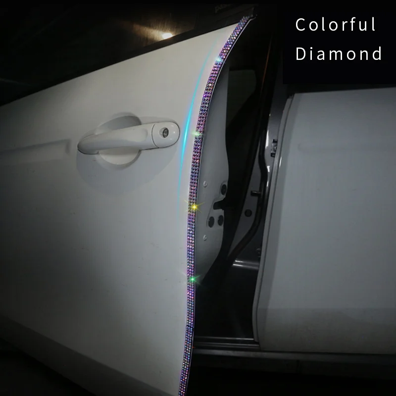 

Car Door 3M Sticker Car Multi-function Adhesive Protective Film Fashion Rhinestone Tape Car Protection Scratch-resistant
