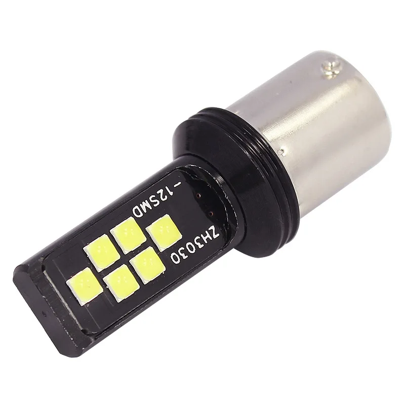1Pcs car 12LED light S25 1156 3030 12SMD 12V Turn signal Reversing light brake light Reading light For auto Modified Light