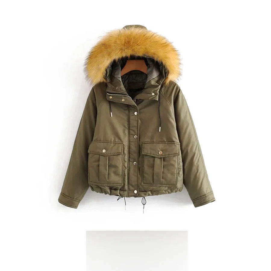 

AG52 New Style WOMEN'S Dress Hooded Short Pike Cotton Coat Jacket