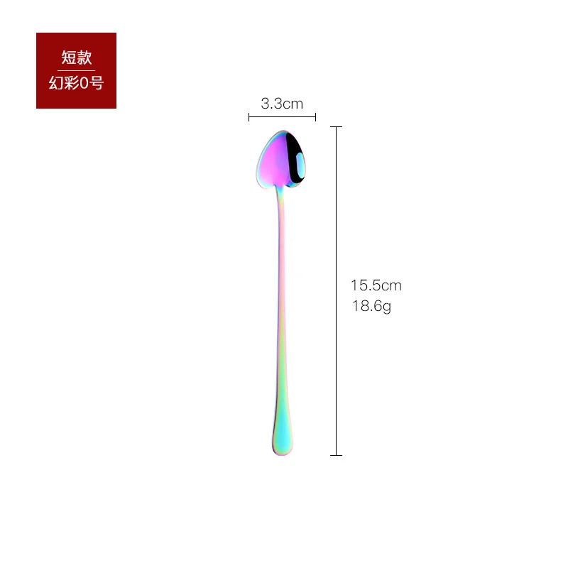 4rainbow 4 шт. чайные ложки из нержавеющей стали, посуда, креативная кофейная ложка в форме сердца, десертная ложка для напитков, подарок на свадьбу, 15,5 см - Цвет: 4rainbow