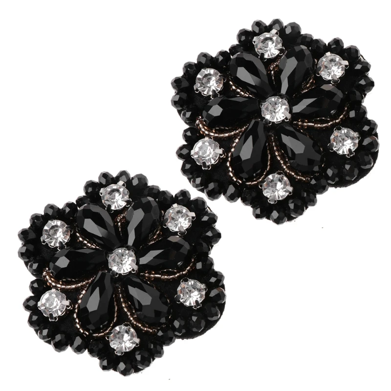 

2 pcs Shoe Decoration Rhinestone Ornament Floral Clothes Charms DIY High Heels