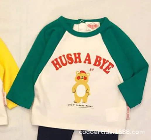 Детские футболки Коллекция года, Bebe De P, новые брендовые Осенние футболки с длинными рукавами для мальчиков и девочек, футболки с буквенным принтом Детские хлопковые футболки - Цвет: shy bear