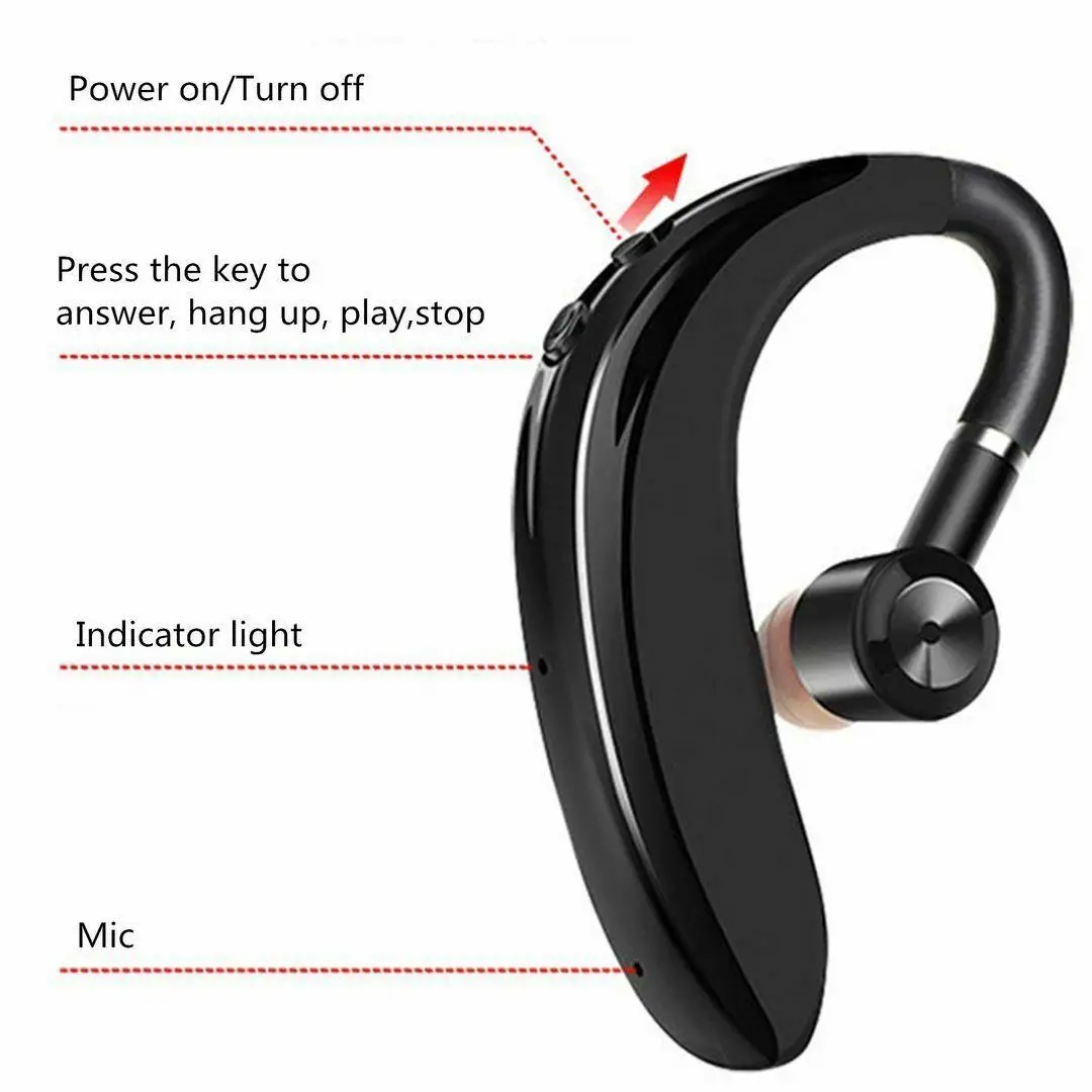 Handsfree Wireless Earphone Bluetooth Sport Headset Driving Earpiece Over Ear for iPhone Samsung Galaxy Huawei Motorola Phones
