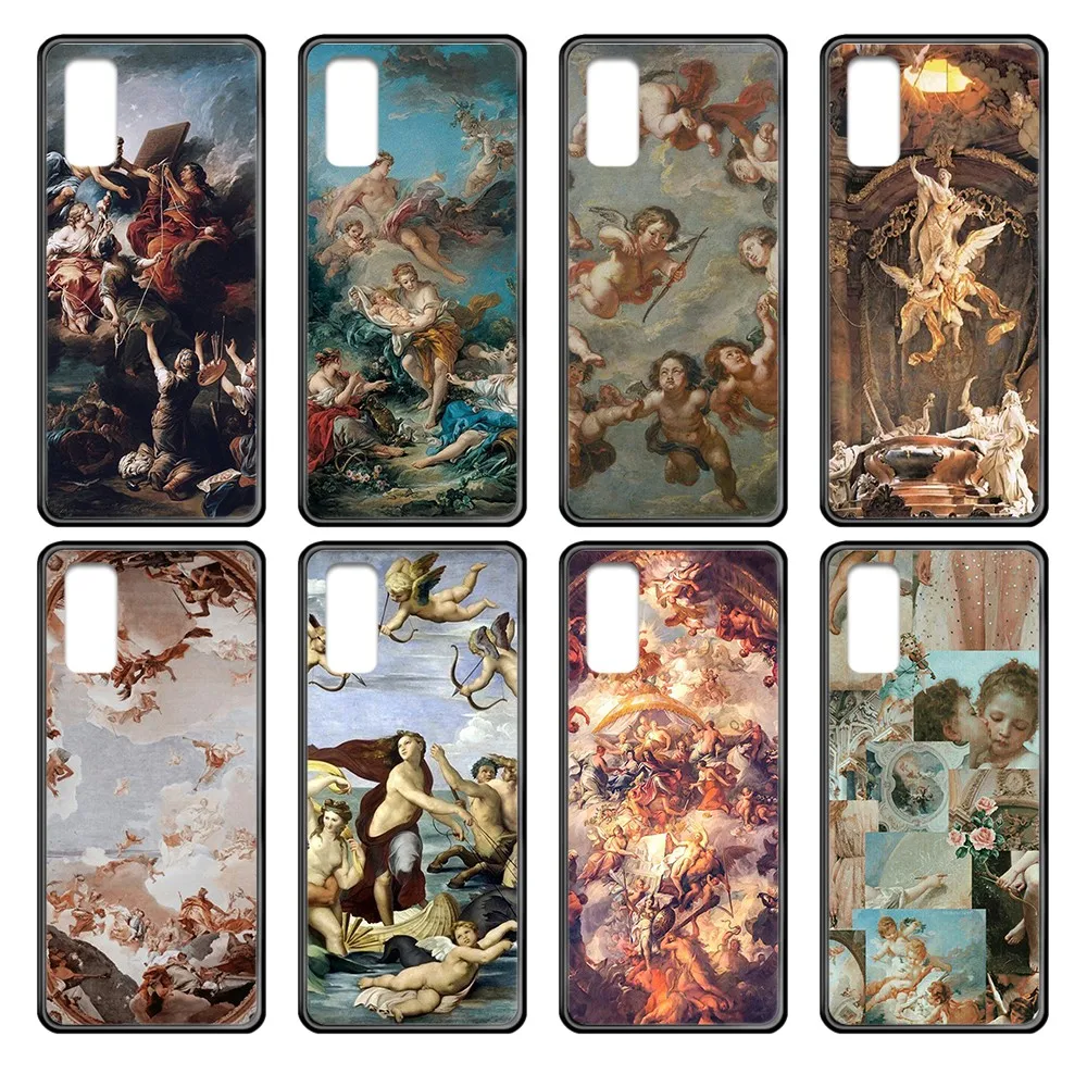 angel painting art artistic back black Phone case cover hull For Samsung Galaxy J S 3 4 5 6 7 8 9 10 Prime Plus Lite Edge | Мобильные