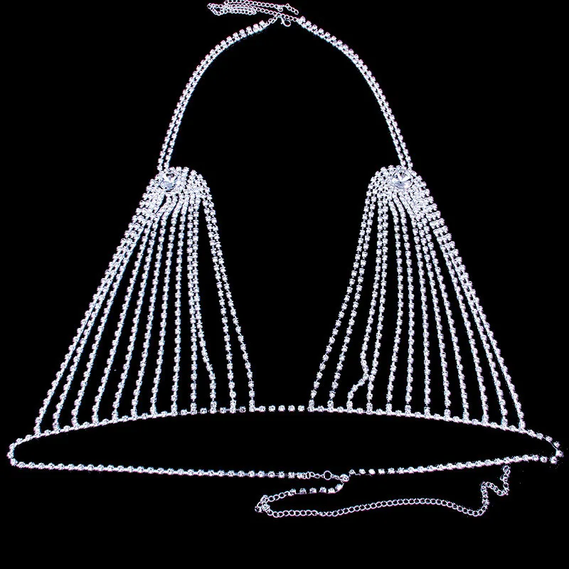 Stonefans сексуальный Bralette с кристаллами нижнее белье цепи набор для женщин модный красивый со стразами ювелирные изделия для тела бюстгальтер и стринги Набор Вечерние