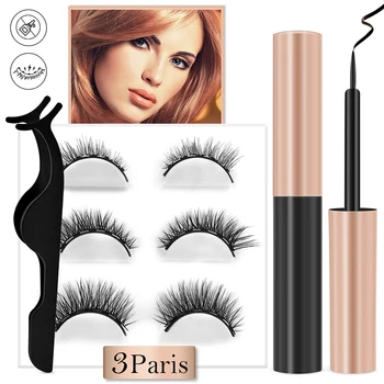 

Advanced magnetic eyelashes 3 pair eyelashes extension handmade just magnetic Handmade Reusable Natural Tweezer Eyeliner set