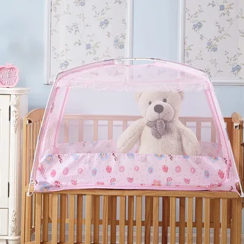 

Home textile white kids infant bed net cartoon portable children baby mosquito net mesh bed netting folding insect nets bedding