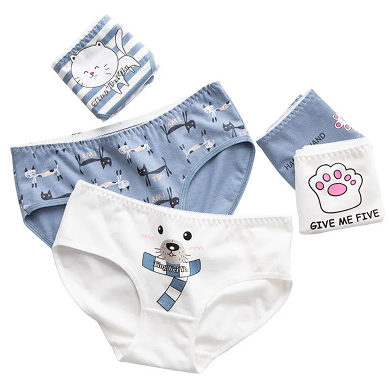 100% хлопок Бесшовные женские трусики удобное женское нижнее белье принт мужские