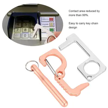 

2Pcs Portable Anti-Contact Key Door Opening Tool Press Elevator Outdoor Button Handle Helper Foot Care Tool