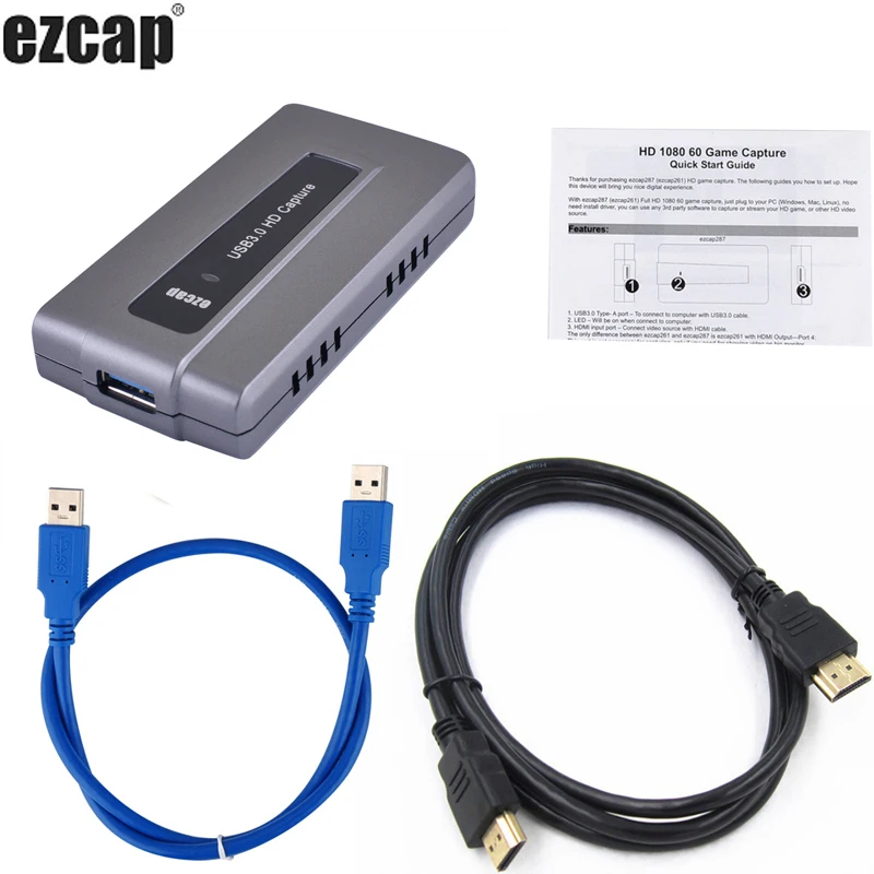 1080P 60 кадров в секунду USB 3 0 карта видеозахвата HDMI записывающая коробка OBS игровая