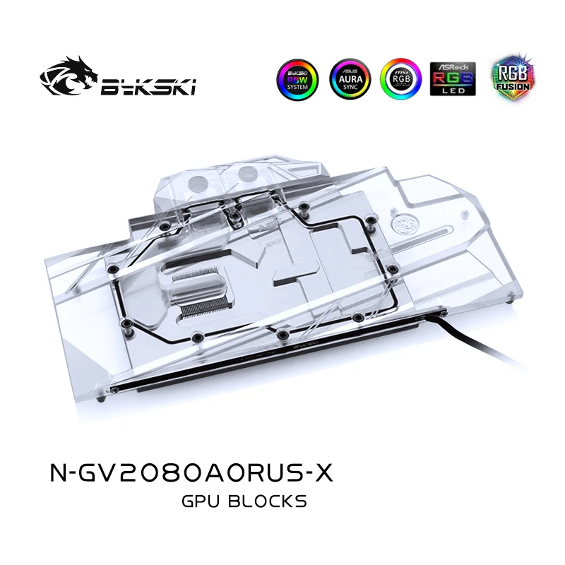 Bykski N GV2080AORUS X полноэкранная Графическая карта блок водяного охлаждения для Gigabyte