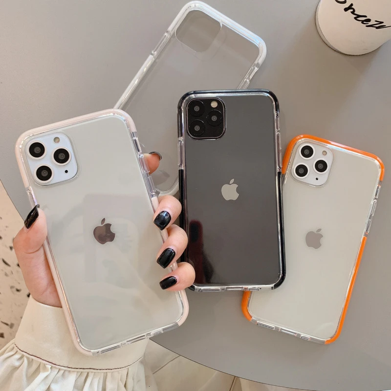 Противоударный чехол для телефона с рамкой ярких цветов iPhone SE 11 11Pro Max XR XS X 7 8 6 6S Plus