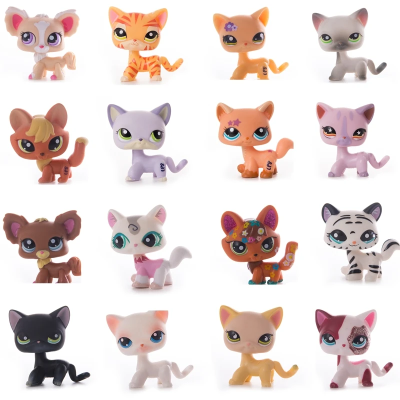 

LPS Pet Shop Pink Short Hair Cat Toy Dachshund Collie PVC Action Station Figure Toy Cosplay Doll Model Children's Toy Gift