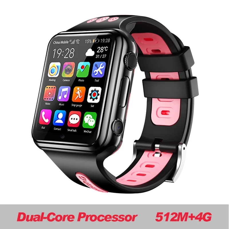 696 H1/W5, 4G, gps, Wi-Fi, для студентов/детей, Смарт-часы, телефон, система android, часы, приложение, установка, Bluetooth, умные часы, 4G, sim-карта - Цвет: W5 4G black pink