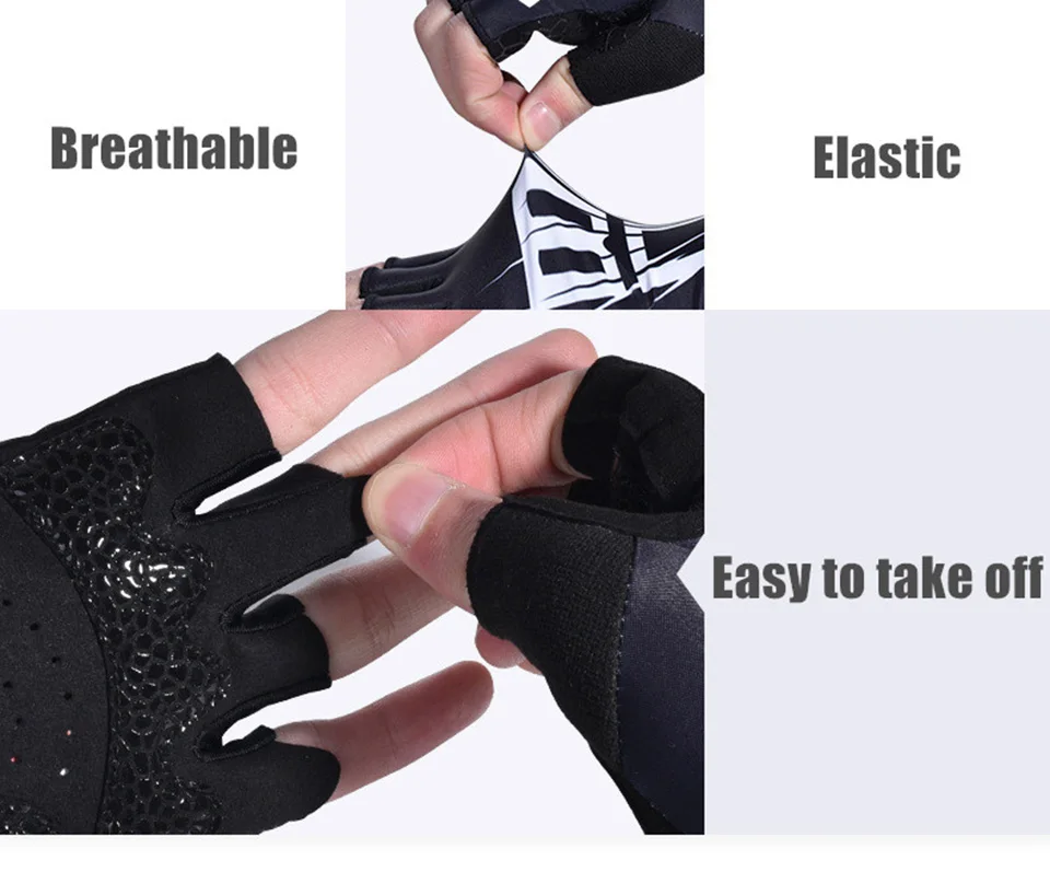 New Men Women Cycling Gloves Half Finger Shockproof Summer Breathable Road Bike Gloves Anti-slip Elastic Bicycle MTB Gloves