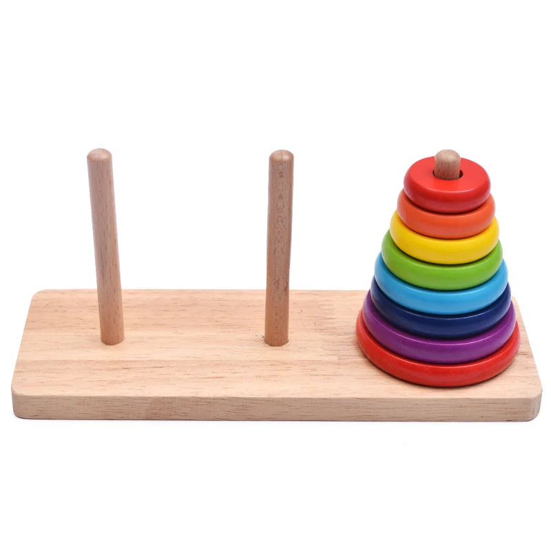 Сложенный Пирамидка игрушки Радуга Дерево образовательные головоломки Классический математический подарок на день рождения