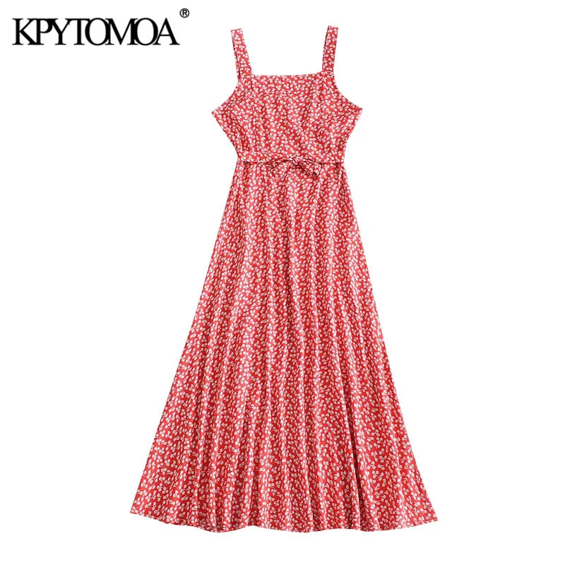 KPYTOMOA Women 2020 Chic Fashion Floral Print With Belt Midi Dress Vintage Backless Zipper Straps Female Dresses Vestidos Mujer KPYTOMOA Women 2020 Chic Fashion Floral Print With Belt Midi Dress Vintage Backless Zipper Straps Female Dresses Vestidos Mujer