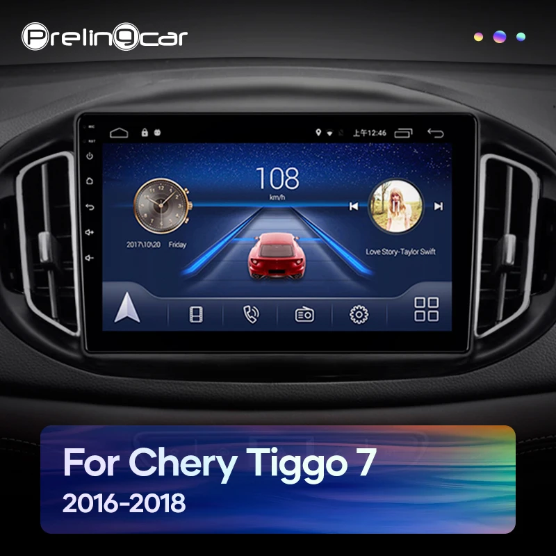Автомагнитола Prelingcar на Android 9 0 для Chery Tiggo 7 2016 2018 мультимедийный видеоплеер с GPS