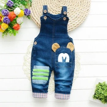 

DIIMUU Boy Girl Overalls Rompers Baby Toddler Casual Long Pants Cartoon Dungarees Fashion Children Loose Trousers 1-4 Y