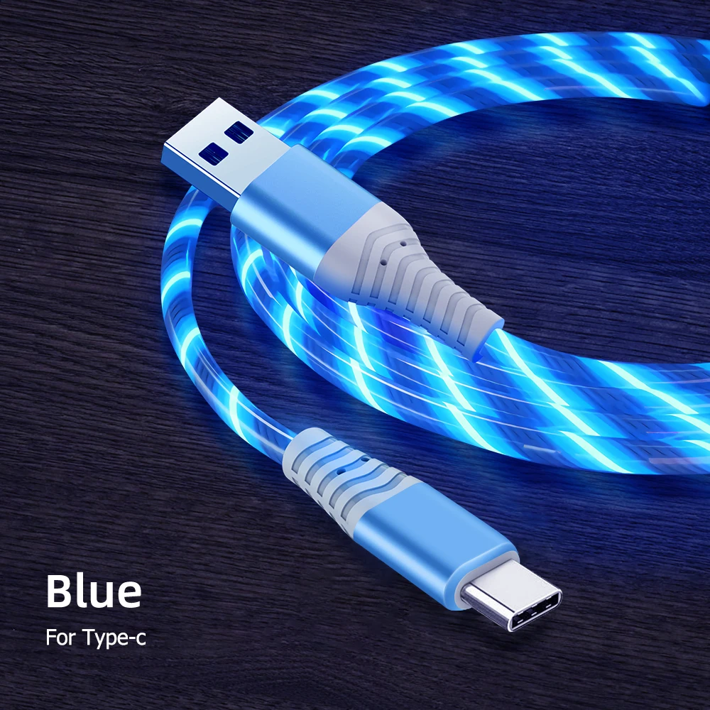 Micro USB Cable 3A Luminous Lighting Fast Charging USB Type C Cable For Samsung Xiaomi USB Charger Data Cable Mobile Phone Cable magnetic phone charger Cables