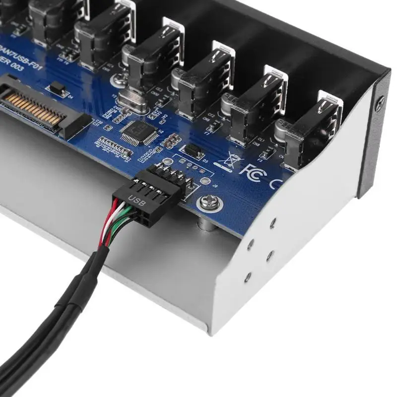 9 Pin до 7 Порты USB 2,0 концентратор 5,25 дюймов CD-Встроенная память отсек для жесткого диска компакт-дисков Встроенная память спереди Панель