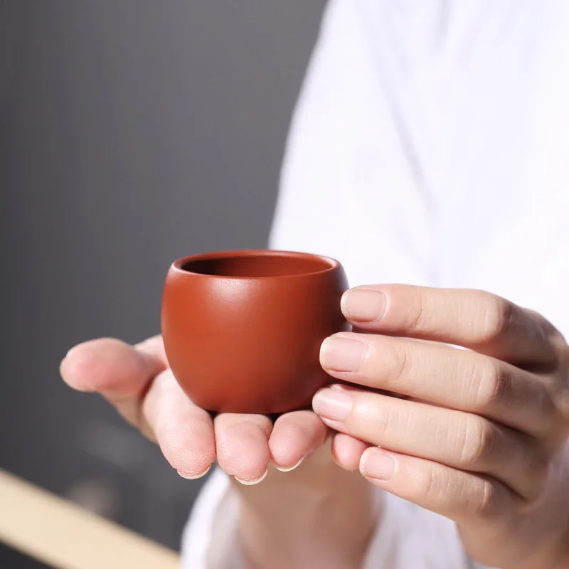 Yixing Clay Tea Cup Agent Red Clay Tea Small Glass Tea Ceremony Kung Fu Tea Cup Manufacturers Direct Selling a Generation of Fat