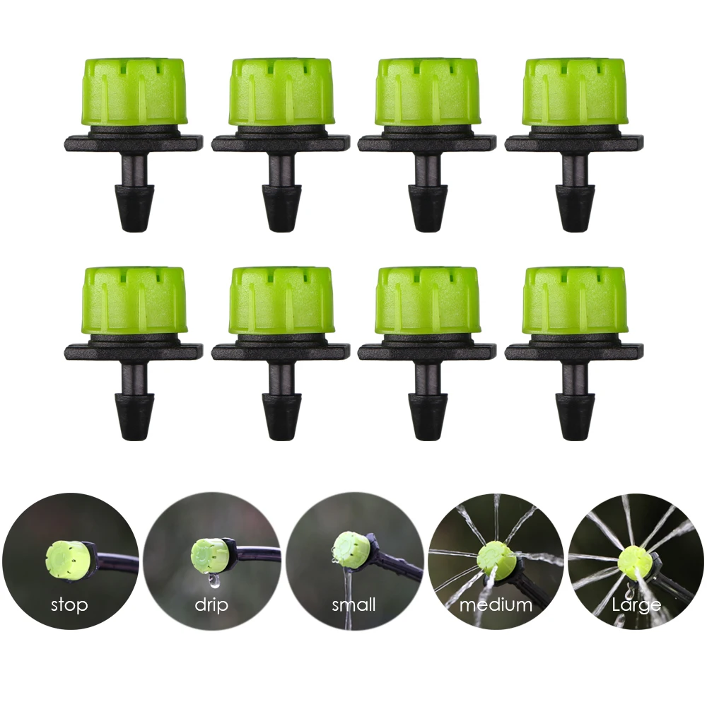 RBCFHI 5-60M 1/4'' Automatic Micro Drip Irrigation System Garden 8 Hole Spray Self Watering Kits With Adjustable Green Dripper 3