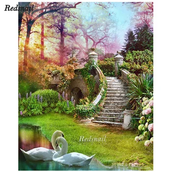 

Garden swan DIY Diamond Painting tree natural scenery 5D Diamant Embroidery Mosaic Full Square/Round Drill puzzle Decor EE1062