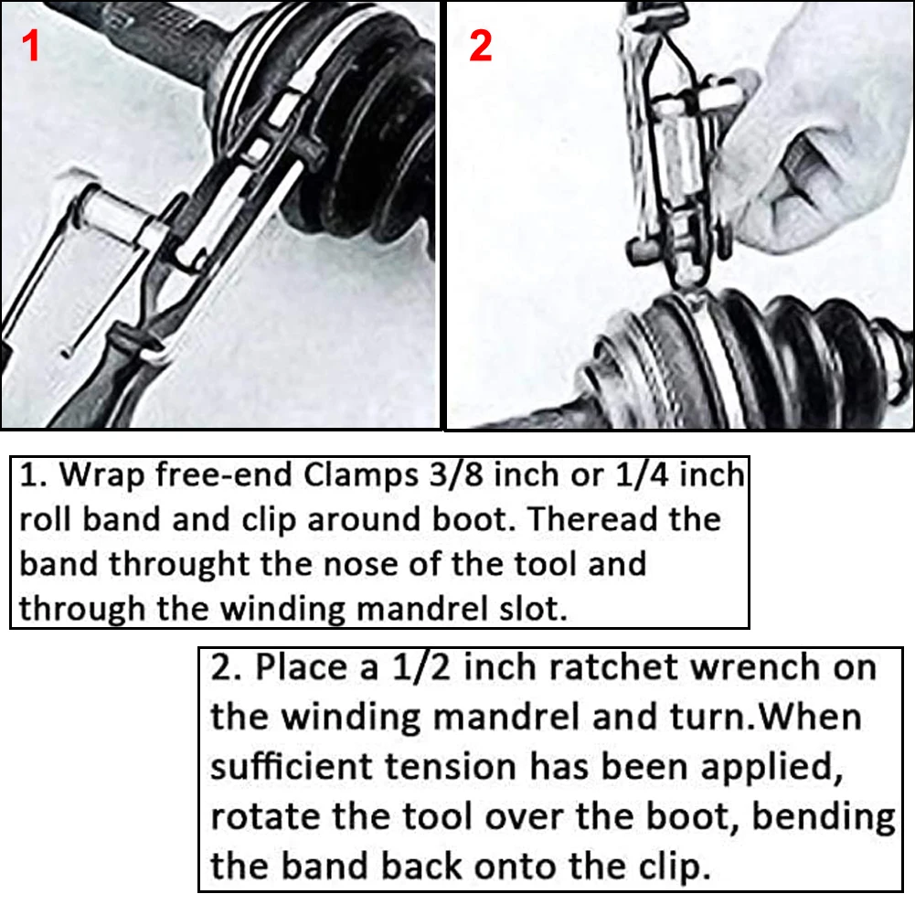 10PC Auto / ATV CV Joint Boot Clamp Pliers with CV Boot Band Clamps Kit, Joint Banding Axle Clamp Tool For Most Cars
