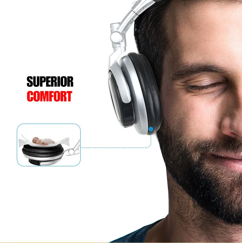 SENICC ST 80 Professional Stereo Studio Monitor Headphone 3 5mm 6 3mm Jack DJ Headphone 2 5m Extension Cord Gamer Headset for DJ