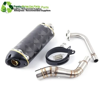 

Motorcycle Carbon Fiber Exhaust muffler + Modified Front Link pipe Full System Slip-On For YAMAHA NVX155 NVX 155 Aerox155