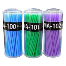 100 шт ресниц Одноразовые микро кисти макияж кисти для наращивания ресниц Аппликаторы тушь для удаления falseeресницы ватный тампон