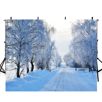 

winter scenery large photo backdrop snow forest photography background snow scenes photo booth props Merry Xmas backdrops