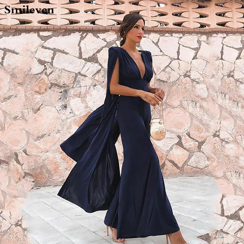 

Smileven Pakistan Black Formal Evening Dresses Sexy V Neck Chiffon African Prom Gowns Floor Length Long Formal Party Gowns