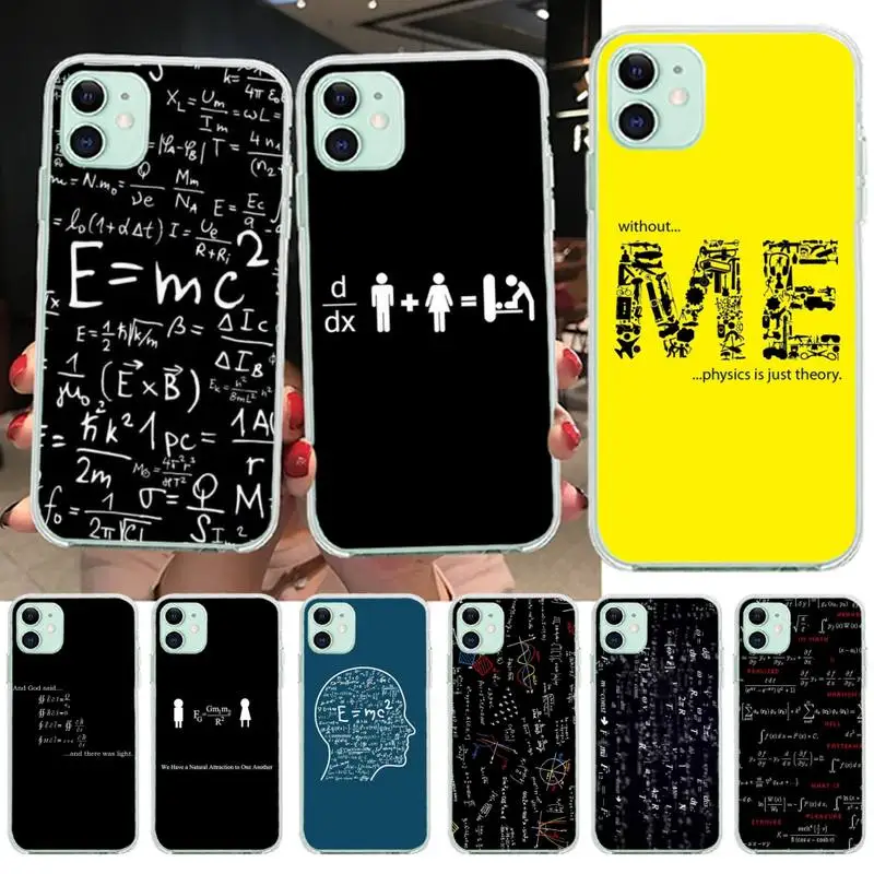 CUTEWANAN Science Math physics formula pattern Phone Case for iPhone 11 pro XS MAX 8 7 6 6S Plus X 5S SE 2020 XR cover | Мобильные