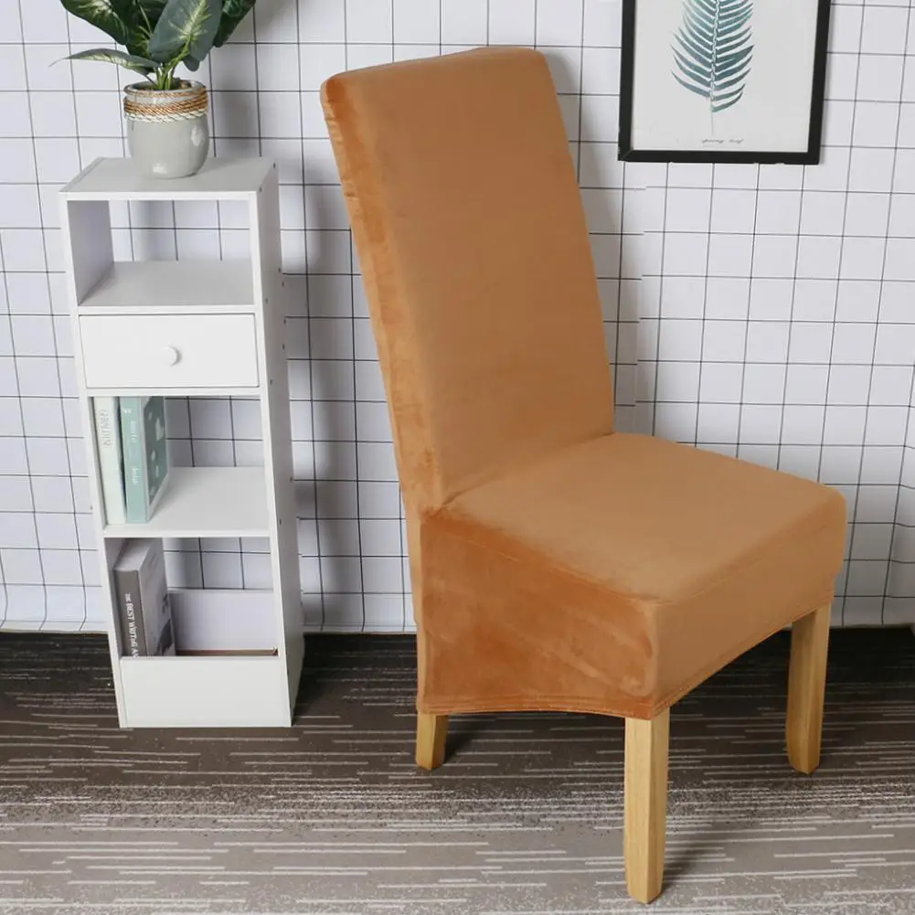 Чехлы на кресла стрейч бархат обеденный стул Slipcovers спандекс плюшевые эластичные чехлы на стул кухонный чехол для ресторана столовой