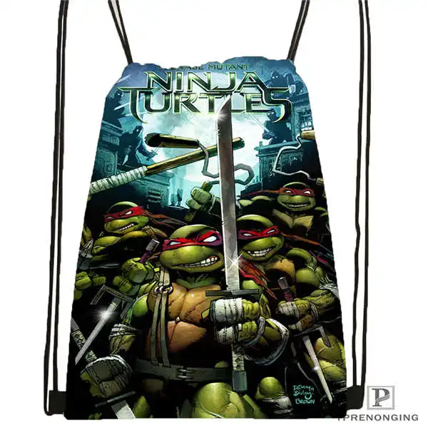 Drawstring Backpack Custom_ mutant_ninja_turtles походная сумка на шнурке милый рюкзак для детей(черная спинка) 31x40 см#2018611-25 - Цвет: Drawstring Backpack